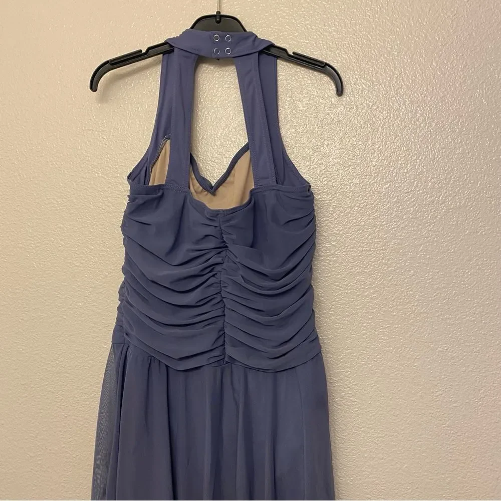 Weissman Dance costume slate blue dress beaded Touching Heaven 13434  LA adult